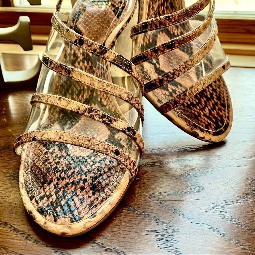 NEW LOUISE ET CIE SNAKE SKIN NABILA STRAPPY SLING BACKS 8M - Picture 16 of 16